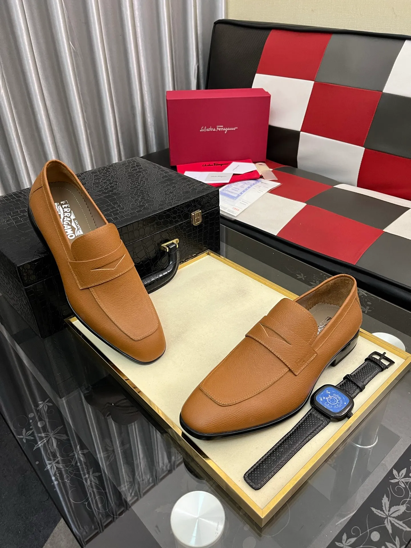 Men's shoes 💰600⌚️⌚️[Salvatore Ferragamo] Ferragamo business leather shoes, 1:1 top purchasing quality, imported selected original calfskin for the uppers, imported original soft water-dyed cowhide for the inner feet, imported original customized Italian handmade lightweight foam outsole, size: 39-44 5️⃣ options available